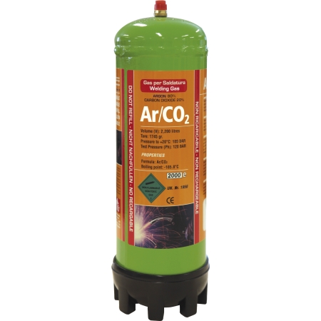 Bouteille jetable Argon + CO2 2,2 L pour le soudage de l&rsquo;acier