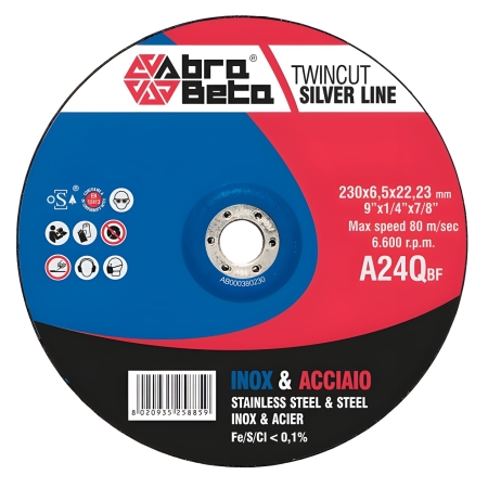 Disques &agrave; &eacute;barber Abra Beta INOX/Acier A24Q Silver