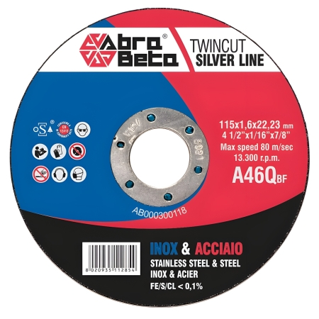 Disques de coupe Abra Beta Inox/Acier A46Q 125mm Argent