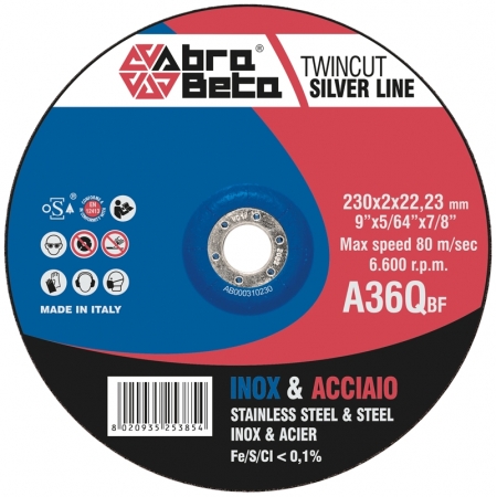 Disques de coupe Abra Beta Inox/Acier A36Q 230mm