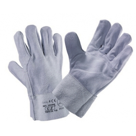 Short-sleeved split leather gloves