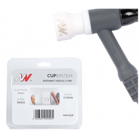 CUP 12 Kit GAS SAVER pour torche TIG 17-18-26, pour tungst&egrave;ne 2.4mm