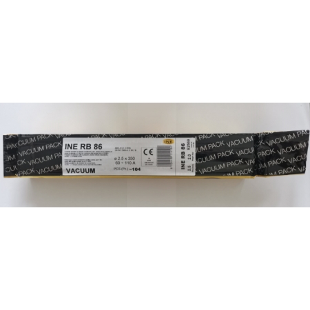 104 Basic electrodes 2.5x350mm Double coated 7016 INE RB 86 104 Basic electrodes 2.5x350mm Double coated 7016 INE RB 86