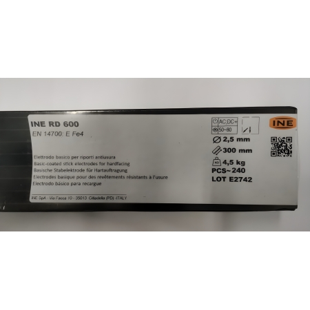 240 &eacute;lectrodes basiques RD - 600 55 HRC 2,5x300mm