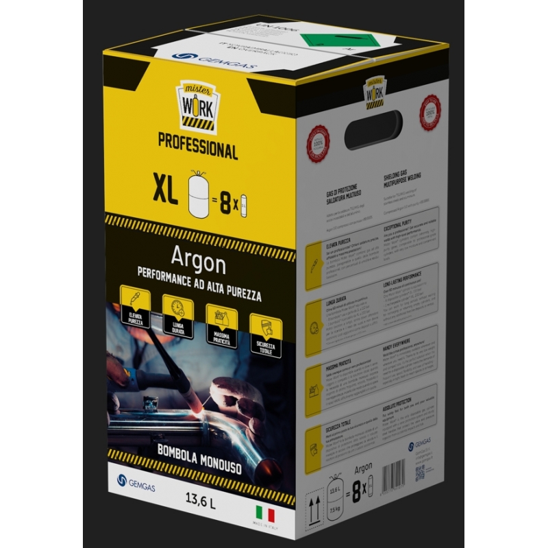 Bombola 8 Litri Professionale Bombola Gas MIX Argon 82% CO2 18% 8 Litri Con Riduttore - Per Saldatura Argon Co2 Mix 8 Litri - Foto 4