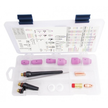 Stubby and stubby GAS LENS consumables kit for TIG torch 17 - 18 - 26, 1.6 mm