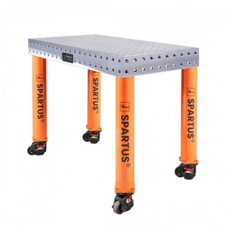 Welding table HERMES 1000X500, thickness 12&ndash;14 mm, 16 mm holes, with WHEELS