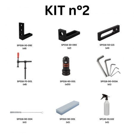Kit n&deg; 2 pour table de soudage trous 16 mm