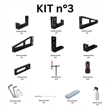 Kit n&deg; 3 pour table de soudage trous 16 mm