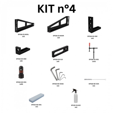 Kit n&deg;4 pour table de soudage trous 16 mm