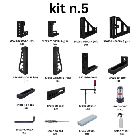 Kit n&deg; 5 pour table de soudage &agrave; trous de 28 mm